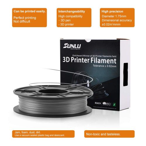  [아마존 핫딜]  [아마존핫딜]3D Printer Filament TPU,TPU Filament 1.75 mm SUNLU,Low Odor Dimensional Accuracy +/- 0.02 mm 3D Printing Filament,1.1LBS (0.5KG) Spool,Grey TPU