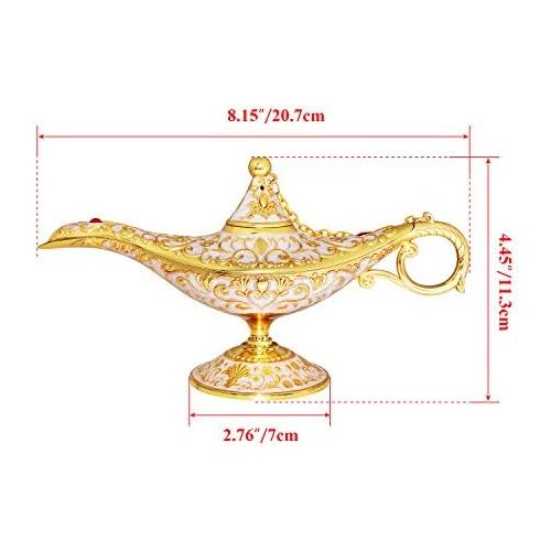  [아마존베스트]Sunmall Vintage Legend Aladdin Lamp Magic Genie Wishing Light,Collectable Rare Classic Arabian Costume Props Lamp Tabletop Decor Crafts for Home/Wedding Decoration&Gift for Party/H