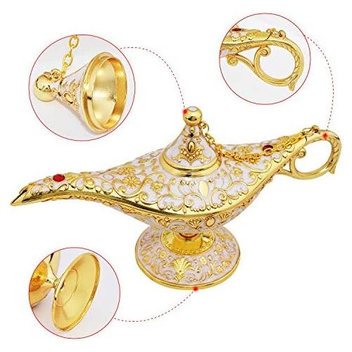  [아마존베스트]Sunmall Vintage Legend Aladdin Lamp Magic Genie Wishing Light,Collectable Rare Classic Arabian Costume Props Lamp Tabletop Decor Crafts for Home/Wedding Decoration&Gift for Party/H