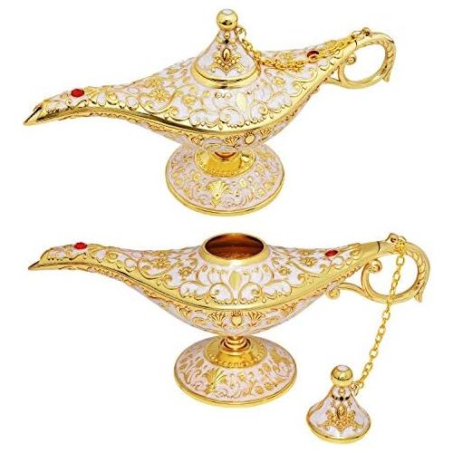 [아마존베스트]Sunmall Vintage Legend Aladdin Lamp Magic Genie Wishing Light,Collectable Rare Classic Arabian Costume Props Lamp Tabletop Decor Crafts for Home/Wedding Decoration&Gift for Party/H