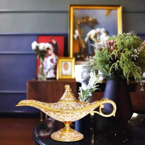  [아마존베스트]Sunmall Vintage Legend Aladdin Lamp Magic Genie Wishing Light,Collectable Rare Classic Arabian Costume Props Lamp Tabletop Decor Crafts for Home/Wedding Decoration&Gift for Party/H