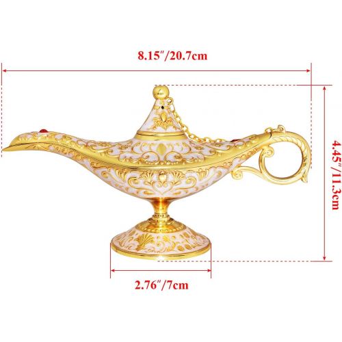  [아마존베스트]Sunmall Vintage Legend Aladdin Lamp Magic Genie Wishing Light,Collectable Rare Classic Arabian Costume Props Lamp Tabletop Decor Crafts for Home/Wedding Decoration&Gift for Party/H