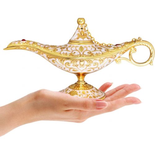  [아마존베스트]Sunmall Vintage Legend Aladdin Lamp Magic Genie Wishing Light,Collectable Rare Classic Arabian Costume Props Lamp Tabletop Decor Crafts for Home/Wedding Decoration&Gift for Party/H