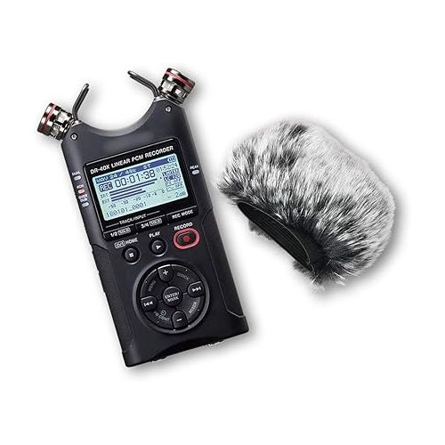  Microphone Windscreen For Tascam DR-40X DR40X Mic Recorders,Furry Tascam Windscreen Cover by SUNMON