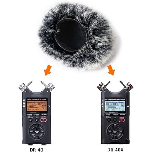  Microphone Windscreen For Tascam DR-40X DR40X Mic Recorders,Furry Tascam Windscreen Cover by SUNMON