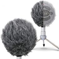 SUNMON Deadcat Mic Windshield Fur Filter for Blue Snowball iCE Condenser Microphone - Outdoor Mic Windscreen Wind Muff (Grey)