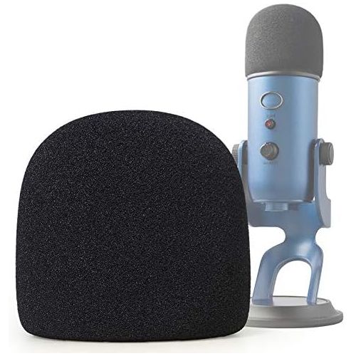  Microphone Foam Mic Windscreen Cover for Blue Yeti, Yeti Pro Microphones, Blue Yeti Pop Filter Wind Shield by SUNMON (Black)