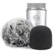 Windscreen Muff and Foam for Blue Yeti, Blue Yeti Pro USB Condenser Microphone, Indoor Outdoor Microphone Windshield 2 PACK by SUNMON