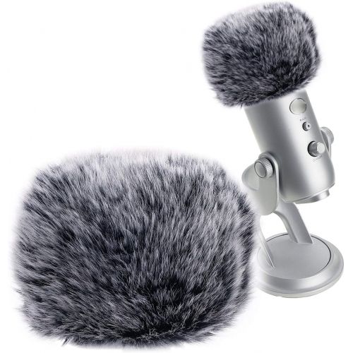  SUNMON Microphone Furry Windscreen Muff, Perfect Mic Pop Filter Mask Shield for Blue Yeti, Yeti Pro Microphones