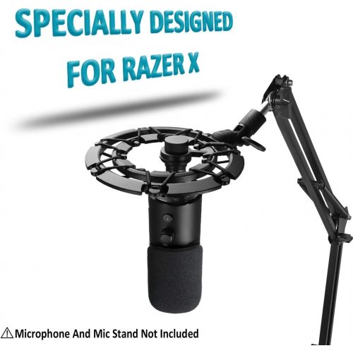  Shock Mount with Pop Filter for Razer Seiren X Microphone, Seiren X Shock Mount Reduces Vibration Noise Matching Mic Stand Boom Arm by SUNMON