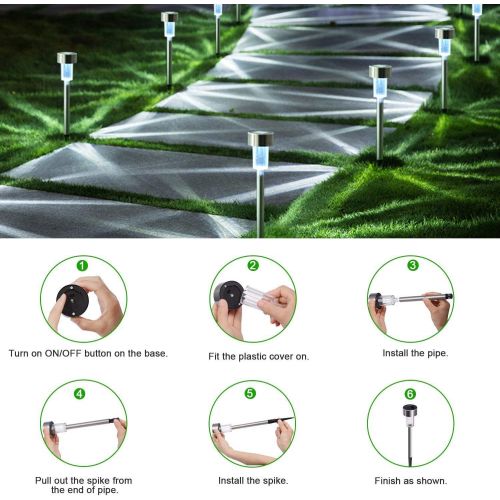  [아마존 핫딜] SUNNEST Solar Lights Outdoor, 12Pack Outdoor Lights - Waterproof, Stainless Steel Outdoor Solar Lights, Solar Garden Lights LED Solar Powered Landscape Lighting for Patio Pathway Walkway D