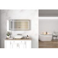 SUNNY SHOWER Backlit Led Bathroom Vanity Sink Silvered 4mm Mirror with Touch Button, 48” H X 24” W