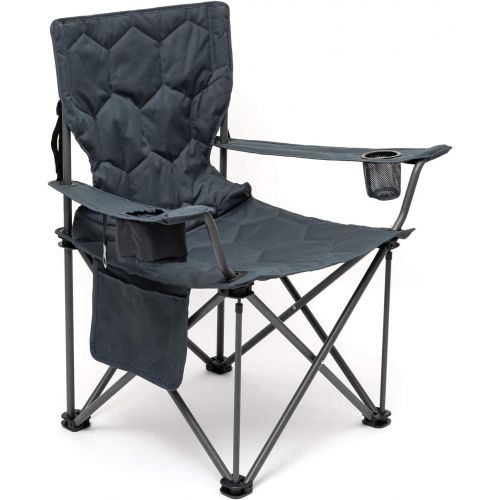  Sunnyfeel XL Oversized Camping Chair, Folding Camp Chairs for Adults Heavy Duty Big Tall 300 LBS, Padded Portable Quad Arm Lawn Chair with Pocket for Outdoor/Picnic/Beach/Sports (G