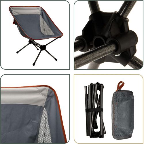  SunnyFeel Ultralight Folding Camping Chair, Portable Backpacking Chairs Lightweight, Small Compact Collapsible Camp Chair, Heavy Duty 300 LBS for Outdoor, Hiking, Picnic, Lawn, Bea