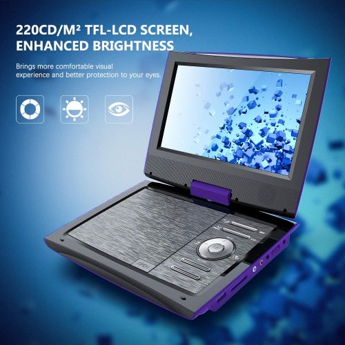  [아마존 핫딜]  [아마존핫딜]SUNPIN 11 Portable DVD Player with 9.5 inch HD Swivel Screen, Dual Earphone Jack, Supports SD Card/USB/CD/DVD and Multiple Disc Formats, Headrest Mount Holder, Car Charger, Power A