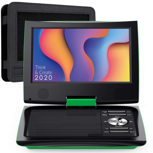  [아마존베스트]SUNPIN 11 Portable DVD Player with 9.5 inch HD Swivel Screen, Dual Earphone Jack, Supports SD Card/USB/CD/DVD and Multiple Disc Formats, Headrest Mount Holder, Car Charger, Power A