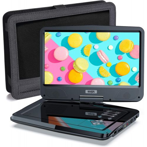  [아마존베스트]SUNPIN Portable DVD Player 12.5 for Car and Kids, 10.1 inch Eyesight Protective HD Swivel Screen, Stereo Speakers&Dual Earphones Jack, Support Sync TV/USB/SD Card, Car Headrest Mou