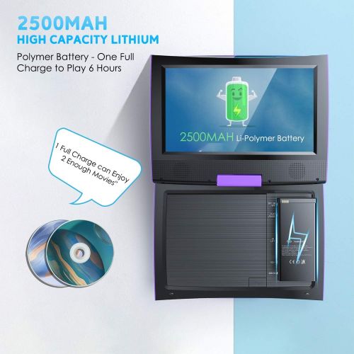  [아마존베스트]SUNPIN 2020 New PD969 11 Portable DVD Player for Car with Headrest Mount, Upgraded Remote Control, 9.5 inch Brightness Enhanced Screen DVD Play, 5 Hours Battery, Dual Earphone Jack