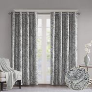 SUNSMART Blackout Curtains For Bedroom , Traditional Grommet Grey Window Curtains For Living Room Family Room , Jenelle Paisley Therma Black Out Window Curtain For Kitchen, 50X84, 1-Panel P