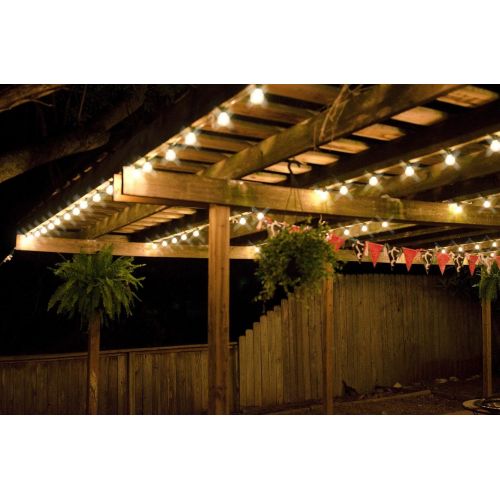  SUNTHIN SLZ150811 24 x E26 Dropped Sockets and Hanging Loops-30 x 11 Watt S14 Included (6 Spares) Indoor/Outdoor, String of Lights, 48ft Halogen Bulbs Black