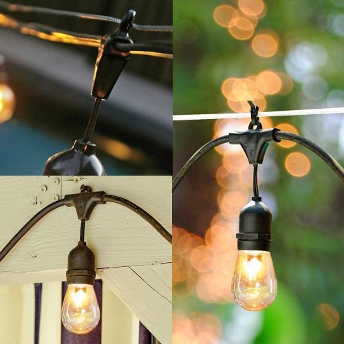  SUNTHIN 48ft String Lights with 15 x E26 Sockets and Hanging Loops, 18 x 11 Watt S14 Bulbs (3 Spares) -Indoor/Outdoor String of Lights, Commercial String Lights, Patio Lights, Ligh
