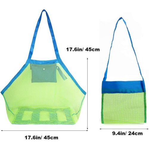  [아마존베스트]SUNTRY 6 Pack Mesh Beach Bag, Extra Large Beach Bags and Totes, Foldable Children Beach Toys Organizer Storage Bags for Holding Beach Toys (2 PCS Large and 4 PCS Small )