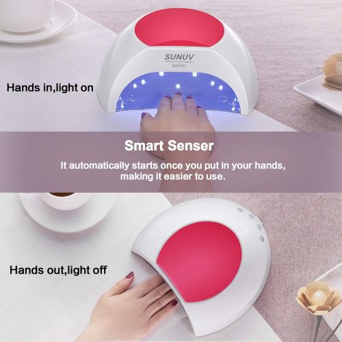  [아마존 핫딜]  [아마존핫딜]SUNUV SUN2C 48W LED UV nail Lamp with 4 Timer Setting,Senor For Gel Nails and Toe Nail Curing