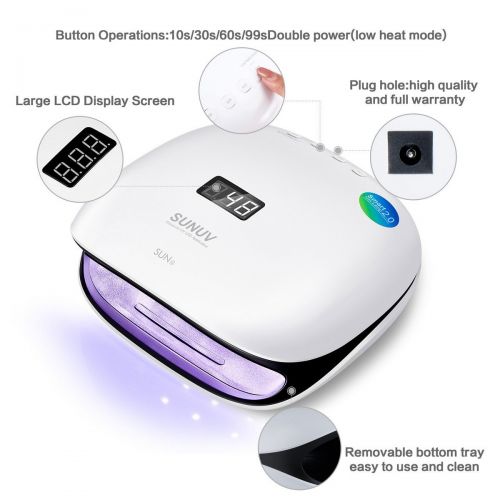  [아마존 핫딜] [아마존핫딜]SUNUV 48W UV LED Light Lamp Nail Dryer for Gel Polish with Auto Sensor Professional Nail Art Tools (Black)