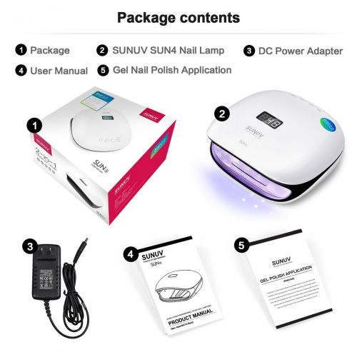  [아마존 핫딜] [아마존핫딜]SUNUV 48W UV LED Light Lamp Nail Dryer for Gel Polish with Auto Sensor Professional Nail Art Tools (Black)