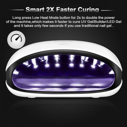  [아마존 핫딜] [아마존핫딜]SUNUV 48W UV LED Light Lamp Nail Dryer for Gel Polish with Auto Sensor Professional Nail Art Tools (Black)