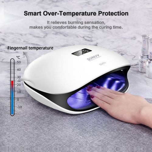  [아마존 핫딜] [아마존핫딜]SUNUV 48W UV LED Light Lamp Nail Dryer for Gel Polish with Auto Sensor Professional Nail Art Tools (Black)