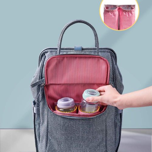  SUNVENO Diaper Bag Backpack Nappy Changing Bag Large Functional Waterproof Travel Backpack...