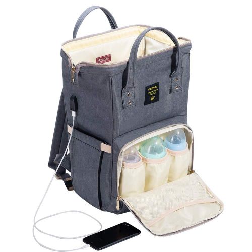  SUNVENO Sunveno Baby Diaper Bag Mummy Maternity Nappy Bag Large Capacity Travel Backpack Desiger...