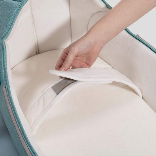  SUNVENO Baby Carrycot Bassinet Bed Lounger Travel Portable Newborn Infant Sleeper Bag Nest Soft Sleeping Bed for 0-12month, Green