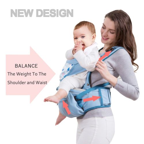  SUNVENO Baby Hipseat Carrier 3 in1 Infant Comfort Ergonomic Waist Stool Baby Hip Carrier Seat(Gray)