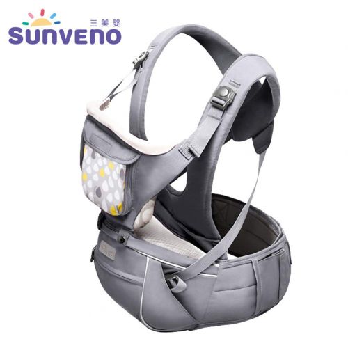  SUNVENO Baby Hipseat Carrier 3 in1 Infant Comfort Ergonomic Waist Stool Baby Hip Carrier Seat(Gray)