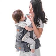 SUNVENO Baby Hip Seat Ergonomic Baby Carrier 3in1 Baby Hipseat for Outdoor Travel Waist Stool (Gray)