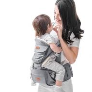 SUNVENO Baby Hipseat Ergonomic Baby Carrier Soft Cotton 6 in 1 Safety Infant Newborn Hip Seat for Home, Outdoor, Travel, 6-36 Months Babies Girls and Boys, Grey