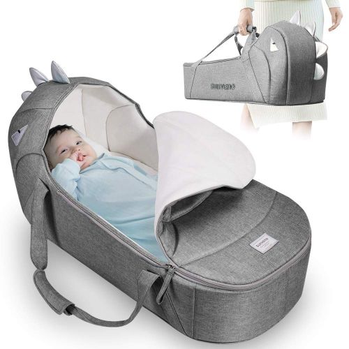  [아마존 핫딜] SUNVENO Baby Bed & Baby Lounger, Moses Basket Bassinet Bedside Sleeper Newborn Infant Travel Bed Carrycot for 0-12 Months (Gray)