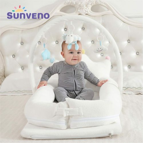  [아마존 핫딜] SUNVENO Portable Baby Bed Infant Lounger  Carrier, Crib, Playpen, Changing Station, Bassinet for Babies 0-24 Months  Lightweight, Plush, Hypoallergenic  Includes Carrying Case