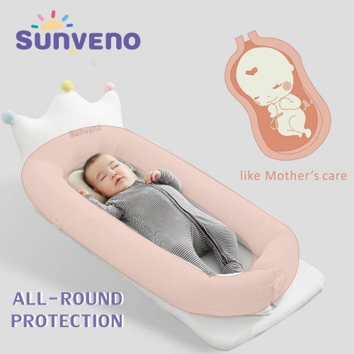  [아마존 핫딜] SUNVENO Portable Baby Bed Infant Lounger  Carrier, Crib, Playpen, Changing Station, Bassinet for Babies 0-24 Months  Lightweight, Plush, Hypoallergenic  Includes Carrying Case