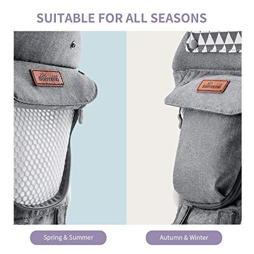  [아마존베스트]SUNVENO Baby Hip Seat Ergonomic Baby Carrier 3in1 Baby Hipseat for Outdoor Travel Waist Stool (Gray)