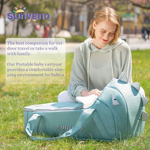  [아마존베스트]SUNVENO Baby Carrycot Bassinet Bed Lounger Travel Portable Newborn Infant Co Sleeping Nest...