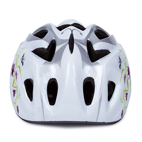  SUNVP Child Multi-Sport Lightweight Safety Mountain Bike Bicycle Cycling Kick Scooter Kids Helmet (White Flower)