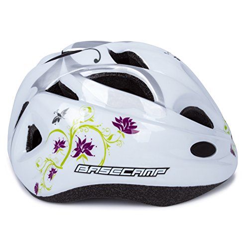  SUNVP Child Multi-Sport Lightweight Safety Mountain Bike Bicycle Cycling Kick Scooter Kids Helmet (White Flower)