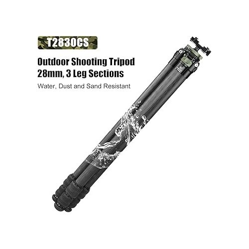  Sunwayfoto T2830CS Carbon Fiber Tripod for Hunting with 36mm Inverted Ball Head,3-Sections