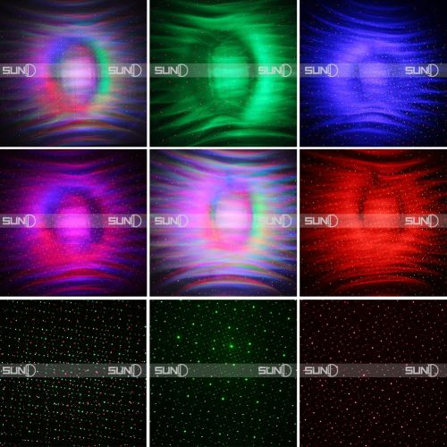  Laser Projector SUNY Sound Activated Christmas DJ Laser Lights Machine Party Light RGB Multiple Gobos Projector Full Color Galaxy LED Ripple Wave Projection Lighting For Xmas Disco