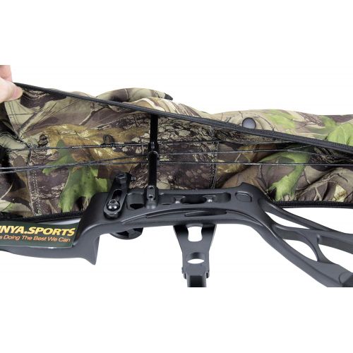  SUNYA Neoprene Compound Bow Sling, Silent Hunting or Fast Movement 2 Carrying Modes Switchable. Removable & Adjustable Shoulder Strap. Camouflage Fabric.