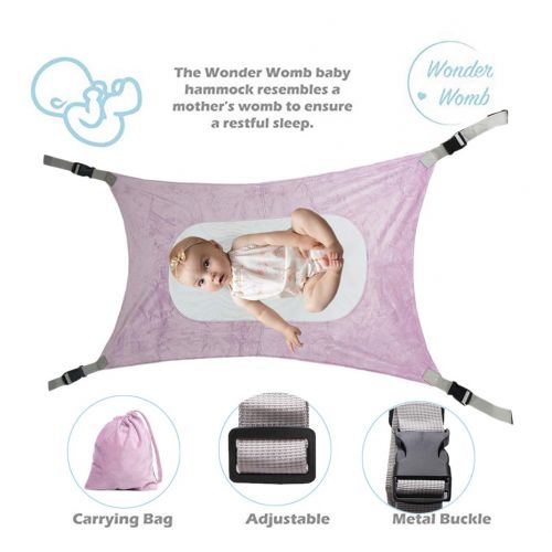  SUPBOSS Baby Hammock Swing Folding Crib for Newborn Adjustable Straps Comfortable and Breathable Supportive Mesh Safety Nursery Sleeping Bed,Gift Draw String Bag (Lavender)