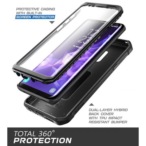  SUPCase SUPCASE Galaxy S9 Case Full-body Rugged Holster Case WITH Screen Protector for 2018 Release, Unicorn Beetle PRO-Black